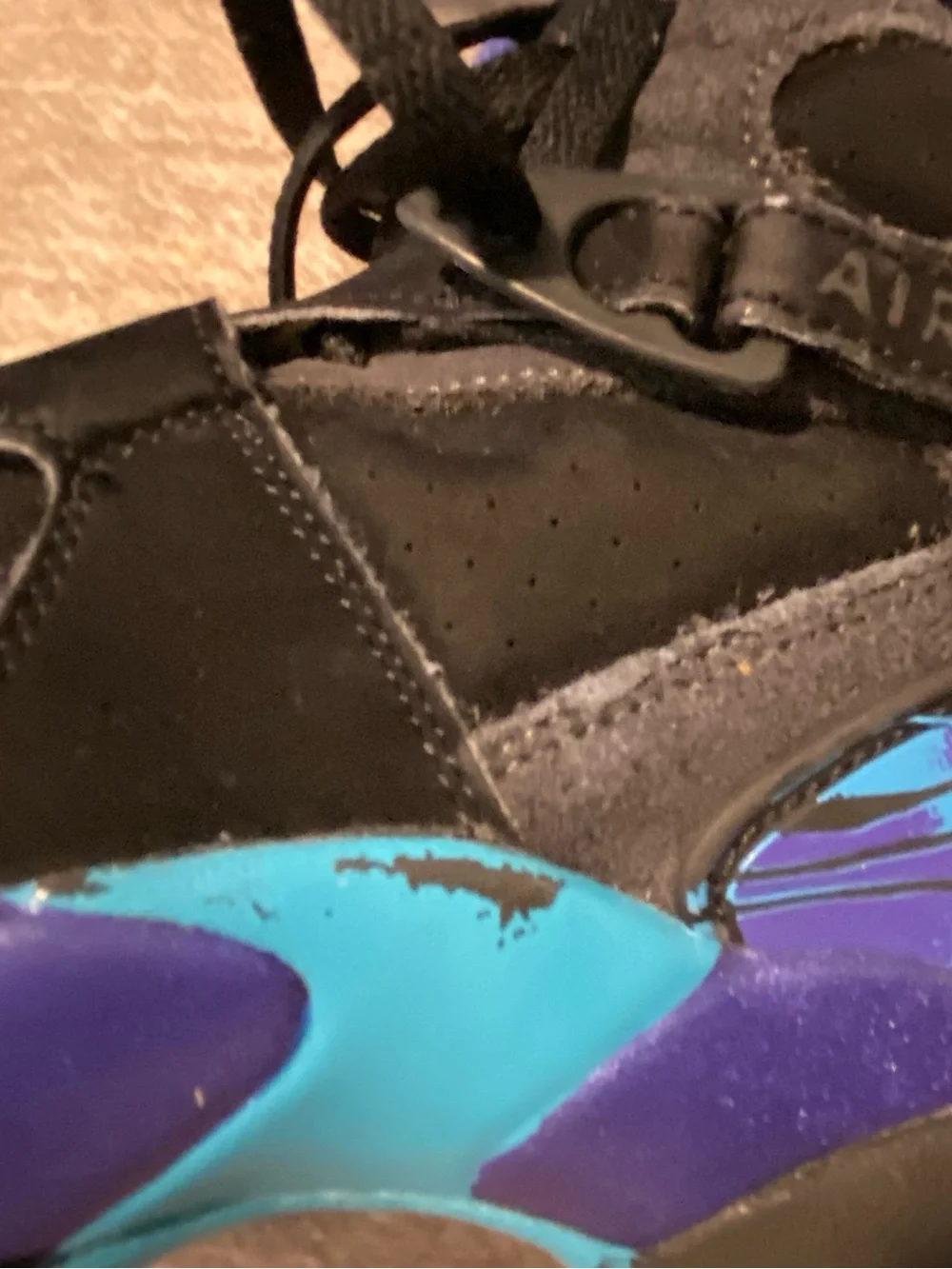 Jordan Black Suede Sneakers with Purple & Teal Accents